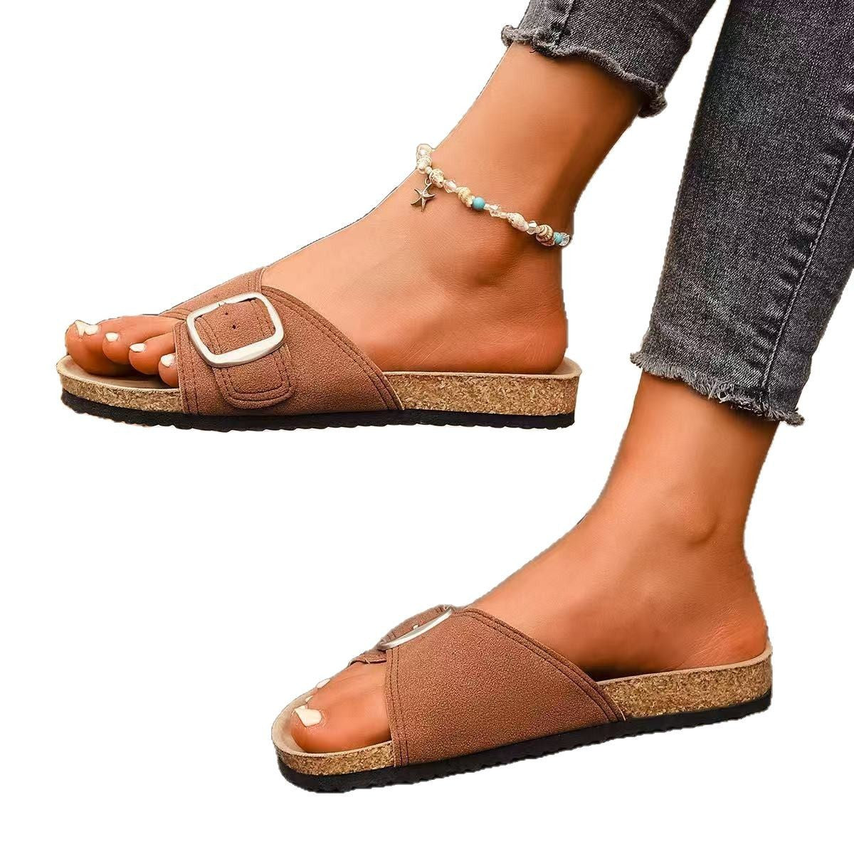 Summer New European And American Fashion Belt Buckle Open Toe Sandals Women (Available)