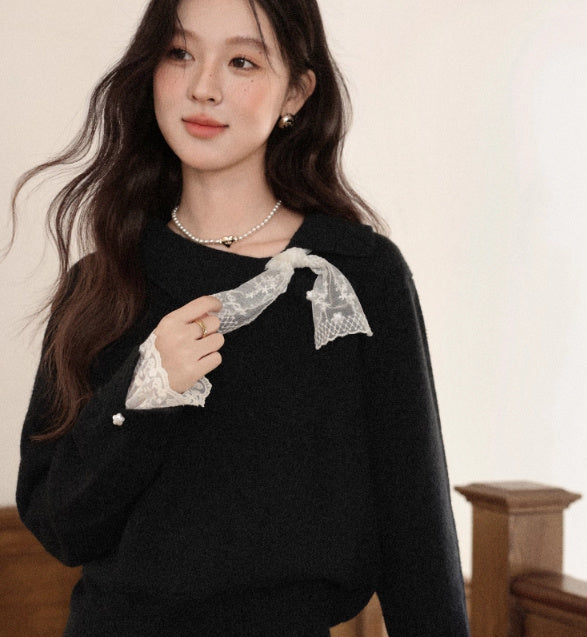 New Lace Long-sleeved Sweater For Women