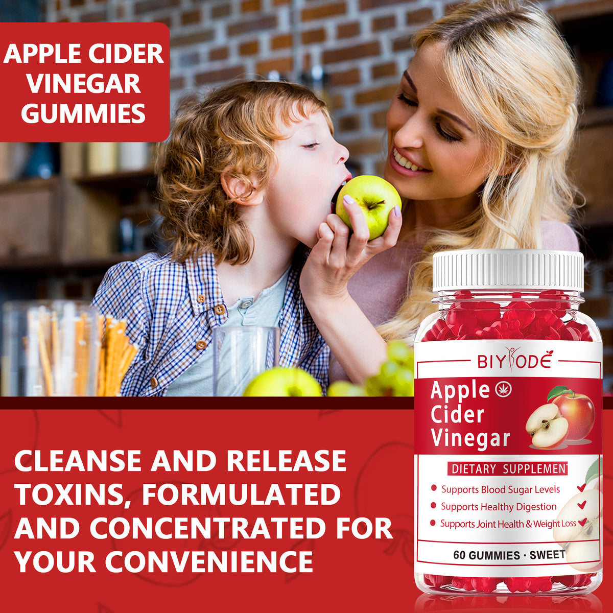 Hot Sale Wholesale App Le Cider Vinegar Supplement Gummy Ready Stock OEM ODM Custom