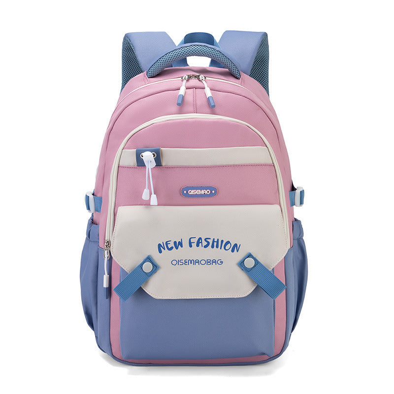 New Student Schoolbag Colorful Contrast Color Schoolbag