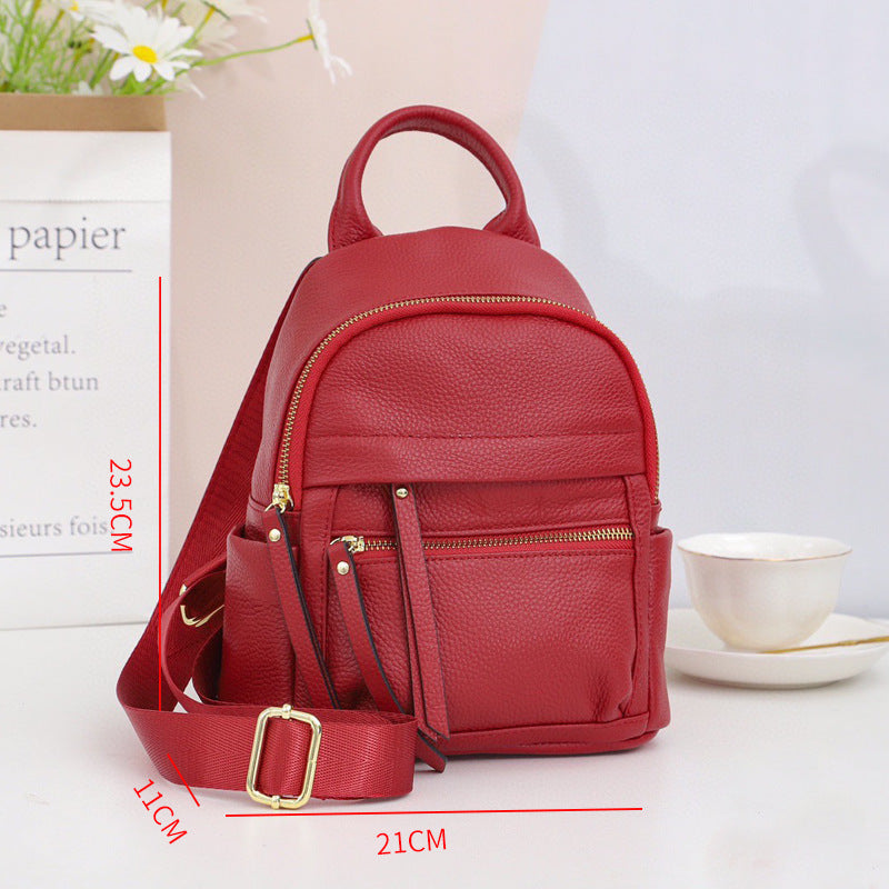 Fashion All-matching Leather Travel Bag Large-capacity Backpack