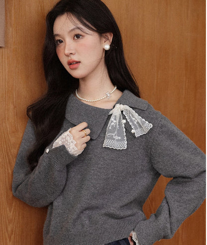 New Lace Long-sleeved Sweater For Women