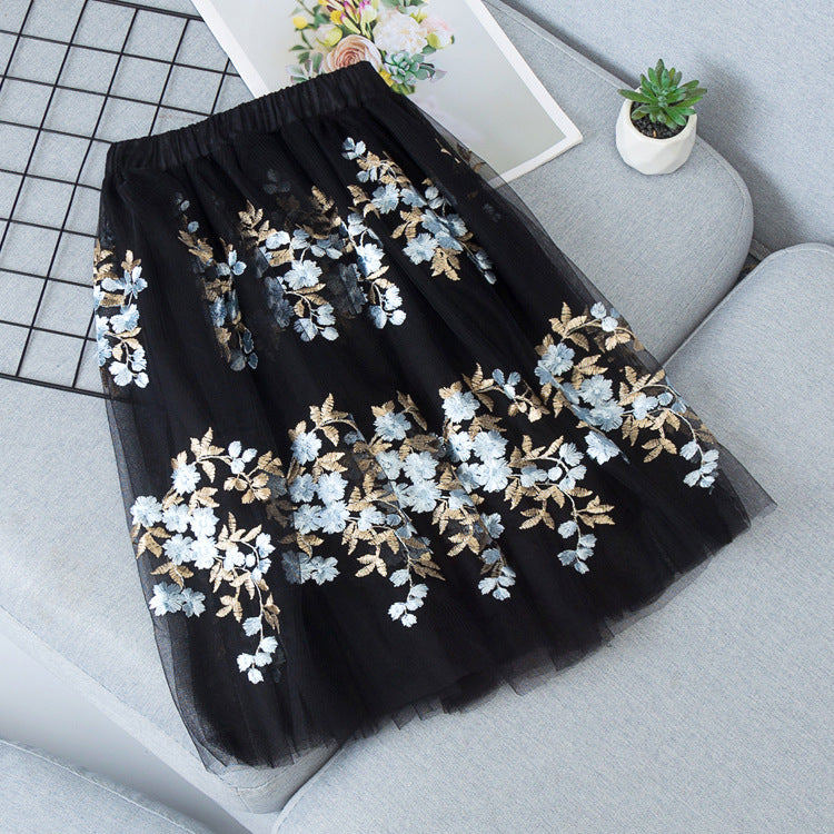 Girls Casual Mesh Floral Tutu Skirt (Available)