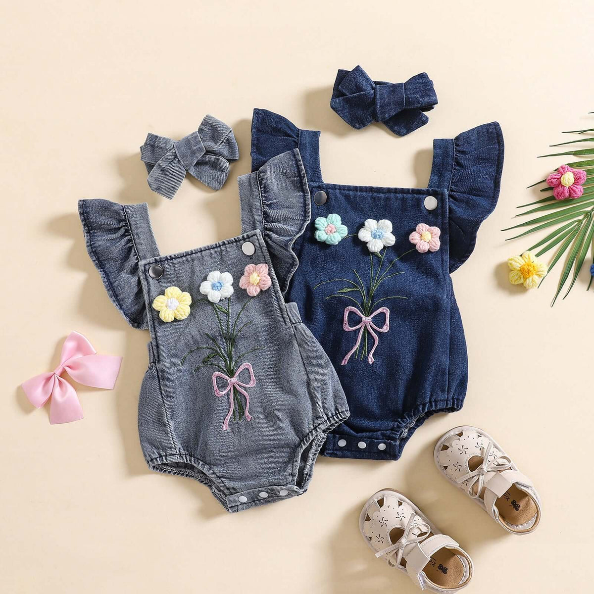 Baby Girl Romper Set Bangladesh with Headscarf - Small China Town