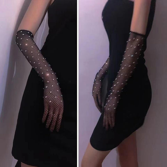 Stockings Mesh Long Gloves Wedding Accessories   (Available)