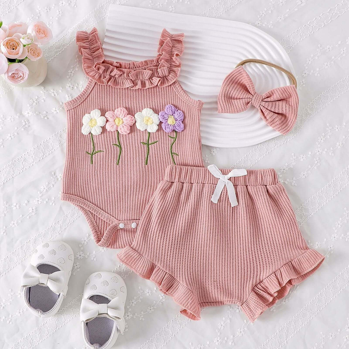 Girls Embroidered Three Piece Set Bangladesh - Small China Town