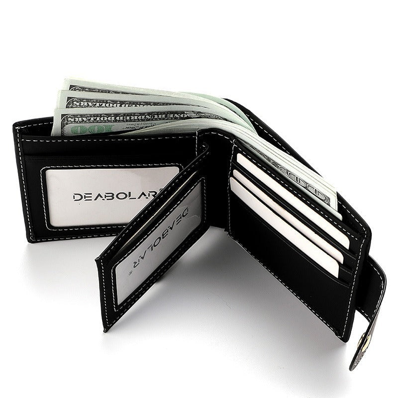 Men's Short Multiple Card Slots Zipper Personality Wallet ( Available )
