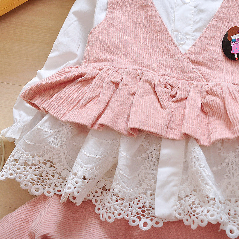 Infant Princess Dress Girls Cotton Three Piece Suit