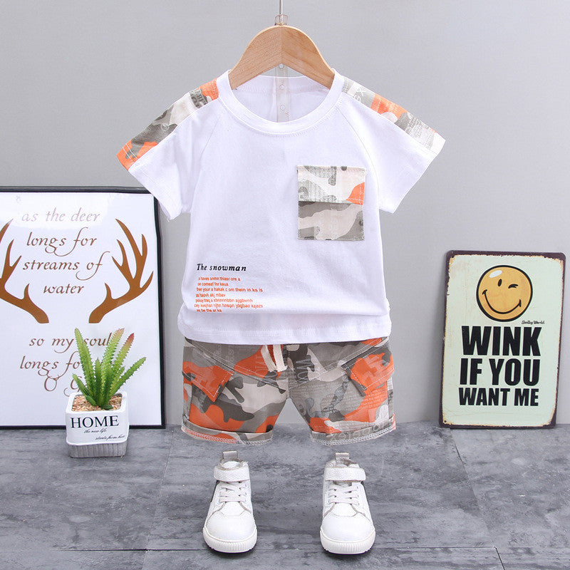 Boys' Casual Children's Children's Clothing Casual Short-sleeved Shorts (Available)