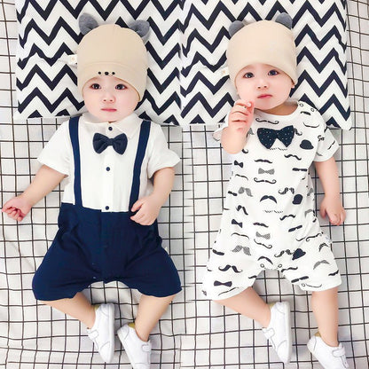 Baby bow gentleman climbing suit (Available) - Mom & Kids