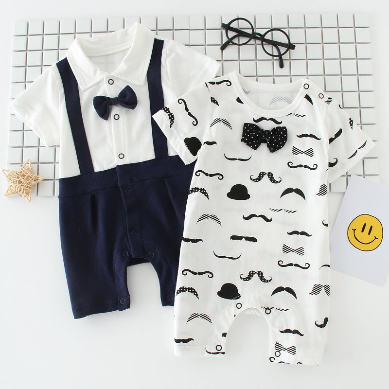Baby bow gentleman climbing suit (Available) - Mom & Kids