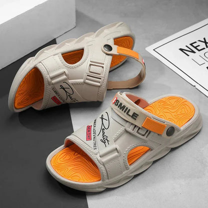 Bathroom Slippers Thick Bottom Indoor and Outdoor Wear-resistant Ventilate Soft and Comfortable Non-slip Shoes for Men Fashiom - Mom & Kids