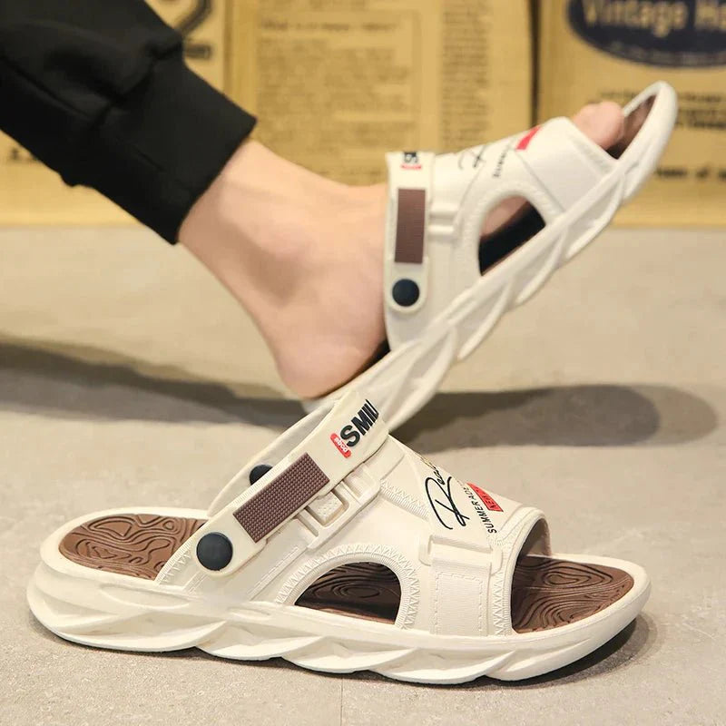 Bathroom Slippers Thick Bottom Indoor and Outdoor Wear-resistant Ventilate Soft and Comfortable Non-slip Shoes for Men Fashiom - Mom & Kids