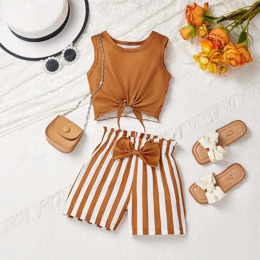 Girls Vest Shorts Set Bangladesh Round Neck - Small China Town