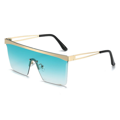European And American Square Pair Sunglasses One-piece Lens