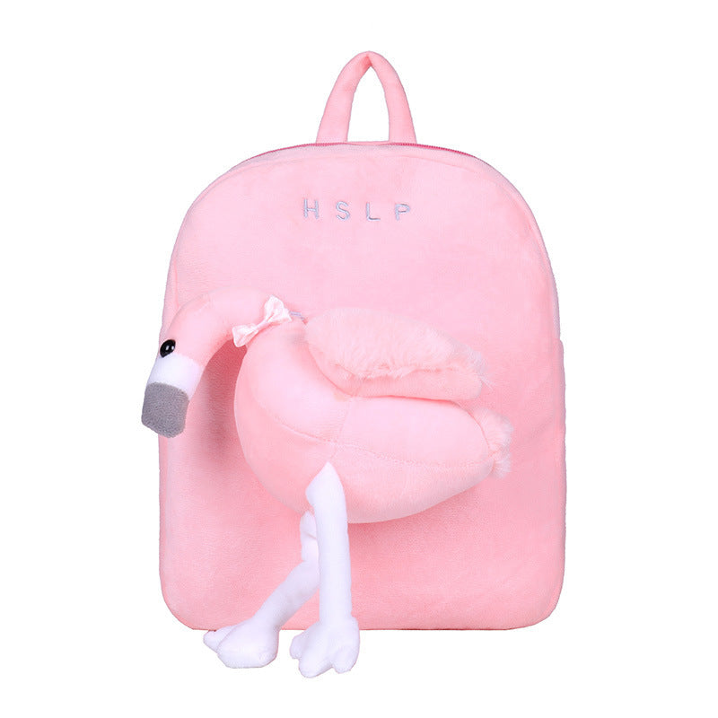 Cartoon Cute Plush Double Shoulders Kindergarten Backpack