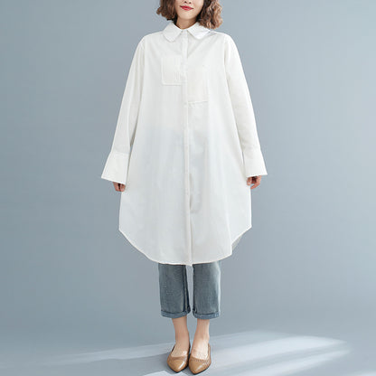 Literary Simple Long Sleeve Plus Size Women's Clothing
