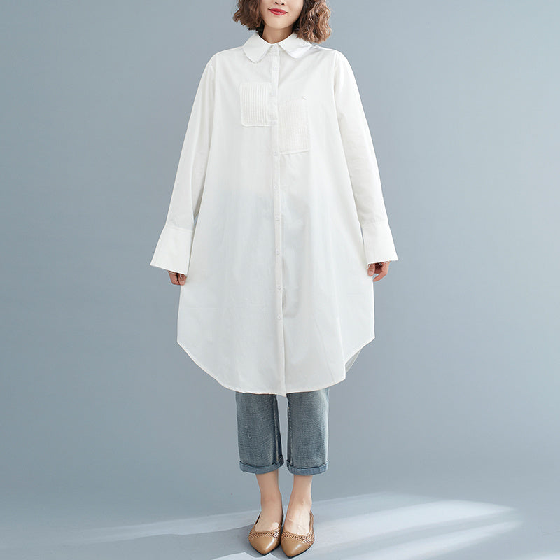 Literary Simple Long Sleeve Plus Size Women's Clothing