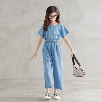 CUHK Girl Korean Style One-piece Wide-leg Pants