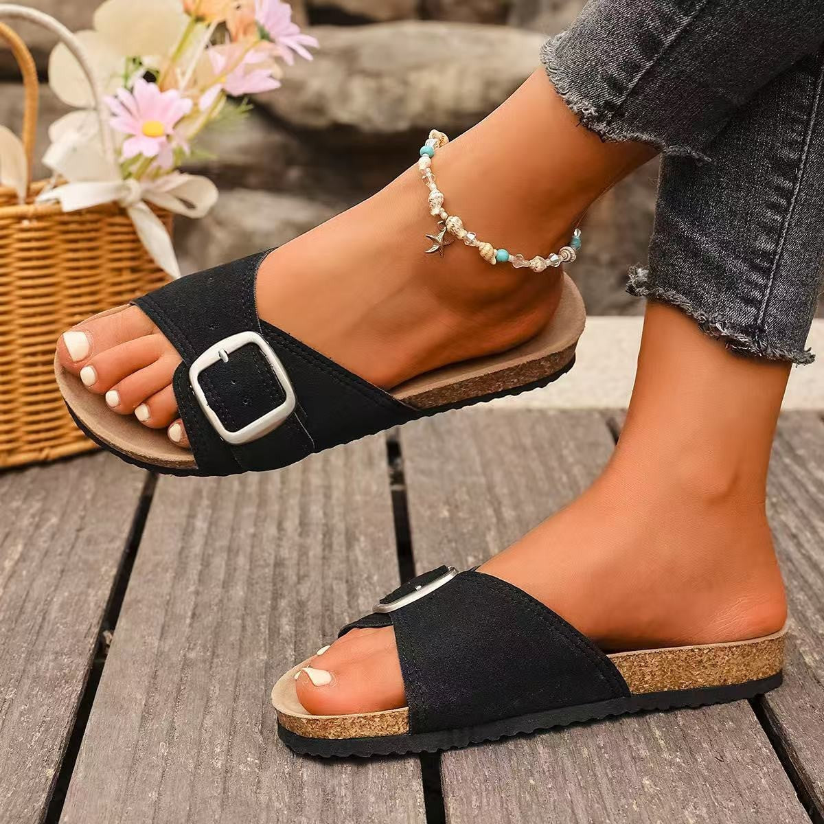 Summer New European And American Fashion Belt Buckle Open Toe Sandals Women (Available)
