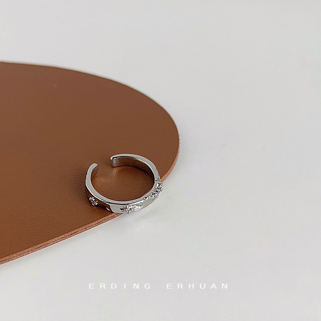 Micro-pave Zircon Open Adjustable Ring