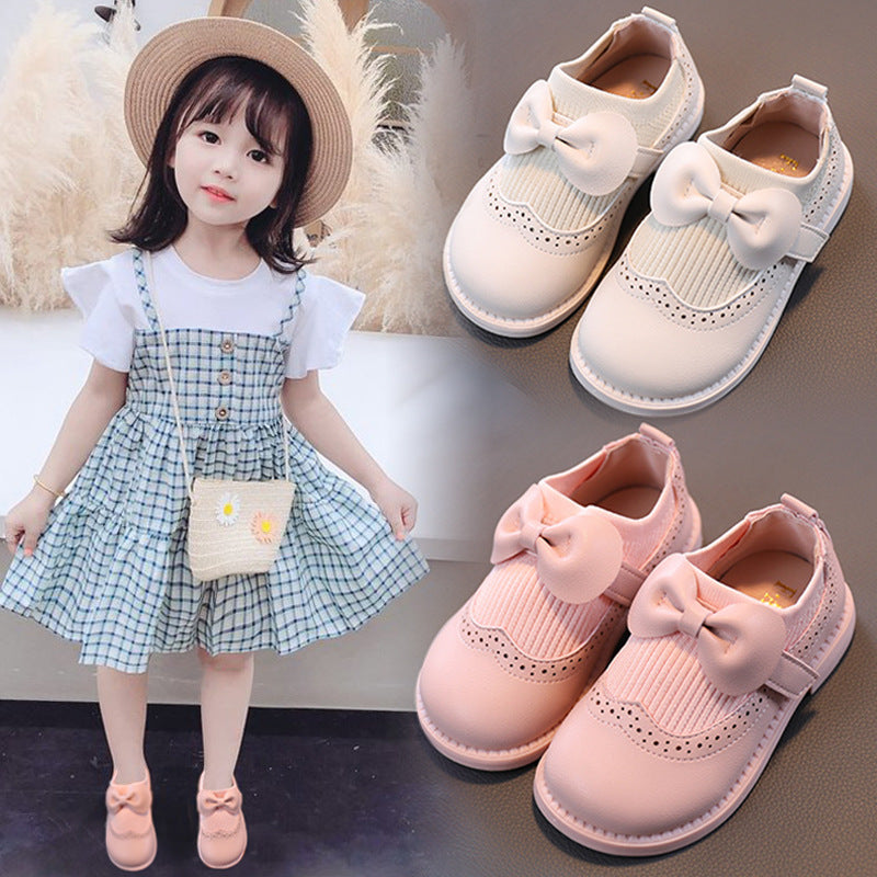Girls Leather Shoes  Female Treasure Bottom Toddlers Princess Single Shoes    (Available)