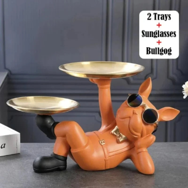Bulldog Statue Home Decor Figurine Modern Animal Sculpture for Living Room Decoration Bangladesh