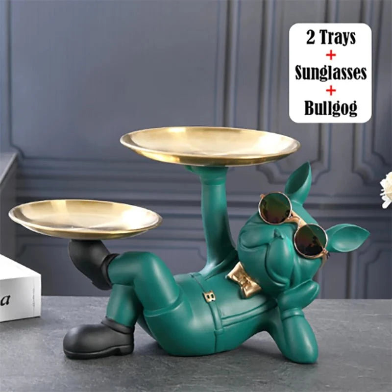 Bulldog Statue Home Decor Figurine Modern Animal Sculpture for Living Room Decoration Bangladesh