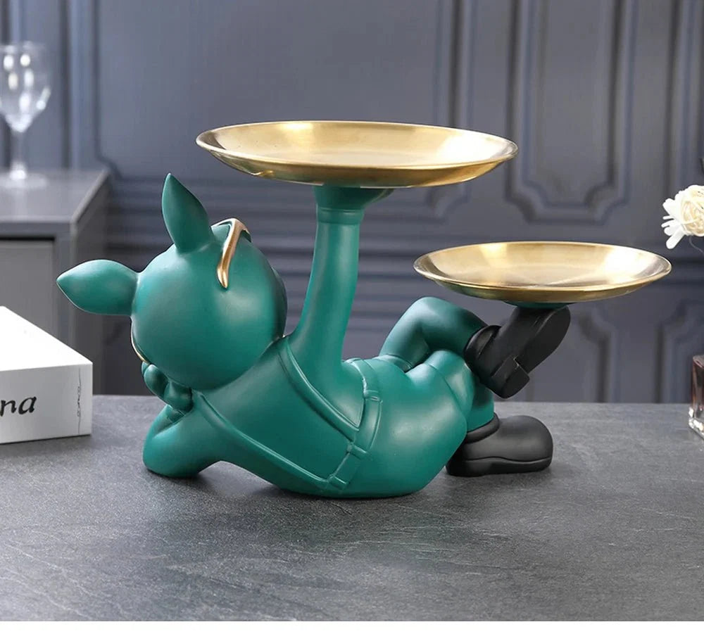 Bulldog Statue Home Decor Figurine Modern Animal Sculpture for Living Room Decoration Bangladesh