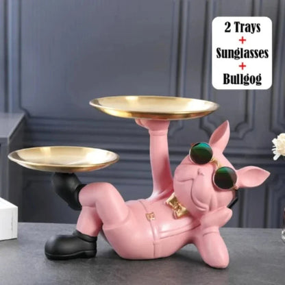 Bulldog Statue Home Decor Figurine Modern Animal Sculpture for Living Room Decoration Bangladesh
