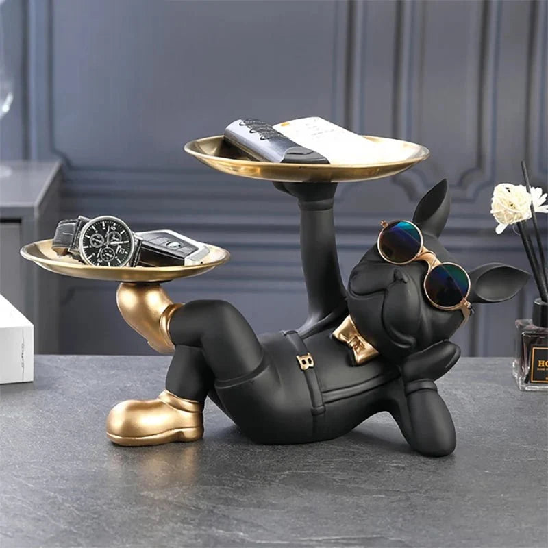 Bulldog Statue Home Decor Figurine Modern Animal Sculpture for Living Room Decoration Bangladesh