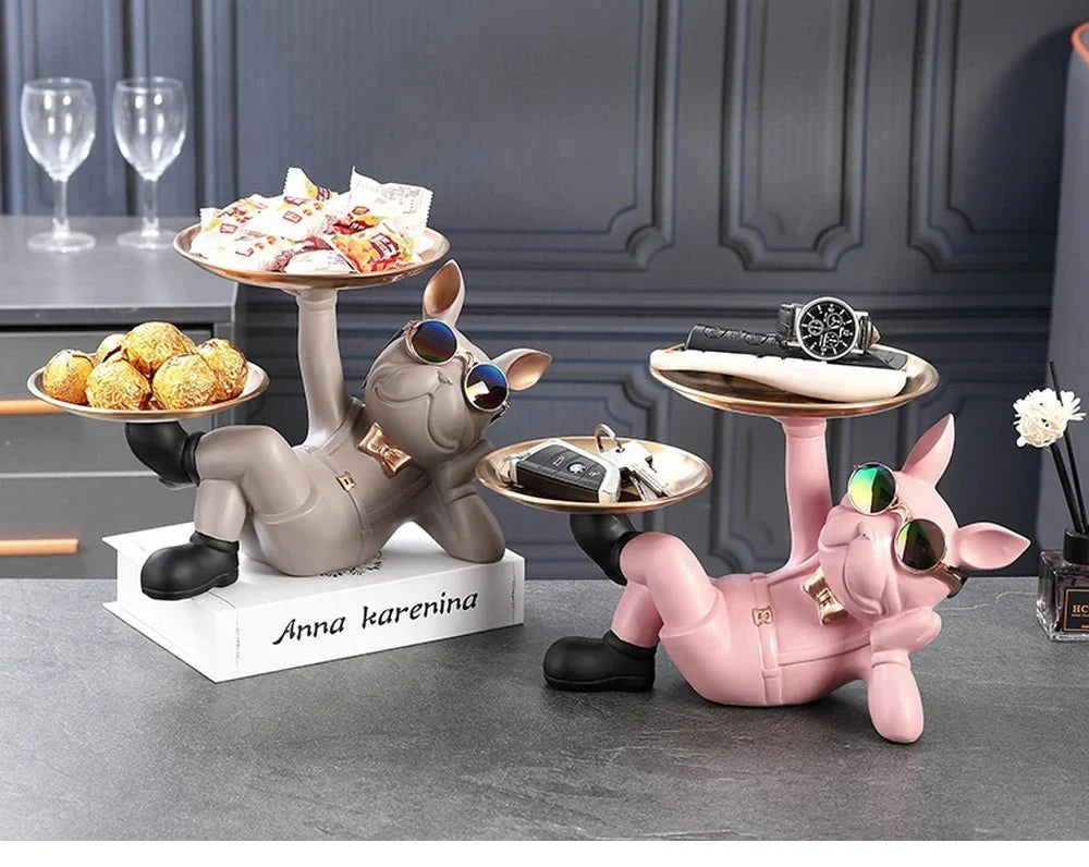 Bulldog Statue Home Decor Figurine Modern Animal Sculpture for Living Room Decoration Bangladesh