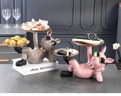 Bulldog Statue Home Decor Figurine Modern Animal Sculpture for Living Room Decoration Bangladesh