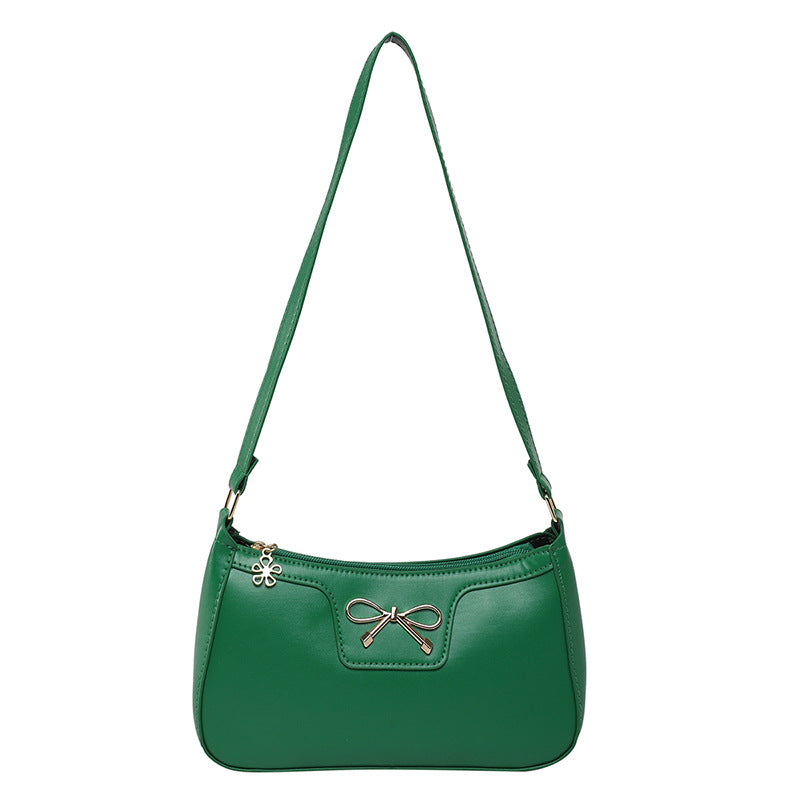 Women's Bag with Fashionable Bow, Solid Color, New Korean Style, Trendy Texture, Stylish Commuter Shoulder Bag, Underarm…