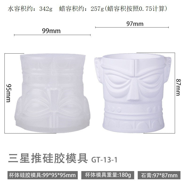 Printed Renaissance Series Cement Gypsum Cup Mold DIY Epoxy Resin Storage Cup Flower Pot Ornament Silicone Mold…