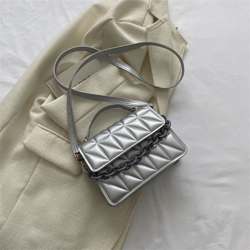 Casual Design Retro Handheld Small Square Bag Women's Bag 2024 Autumn and Winter New Chain Bag Single Shoulder Crossbody…