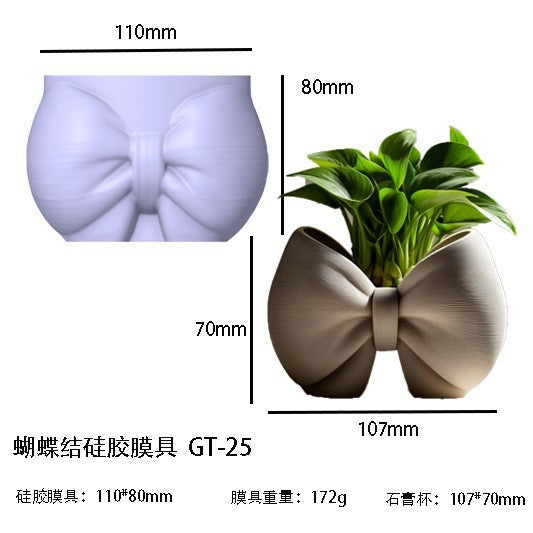 Printed Renaissance Series Cement Gypsum Cup Mold DIY Epoxy Resin Storage Cup Flower Pot Ornament Silicone Mold - Bow…