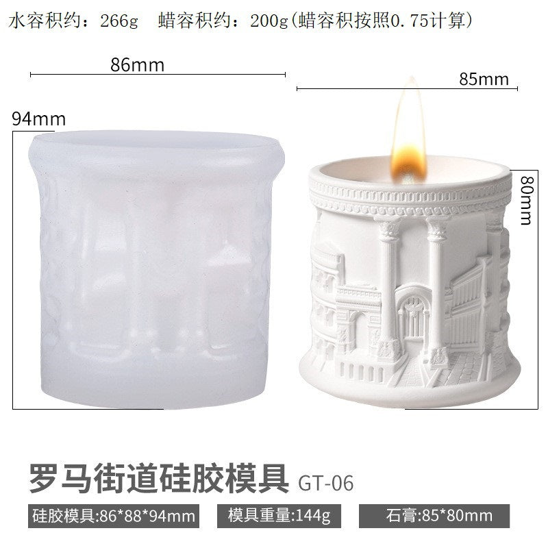 Printed Renaissance Series Cement Gypsum Cup Mold DIY Epoxy Resin Storage Cup Flower Pot Ornament Silicone Mold - Roman…
