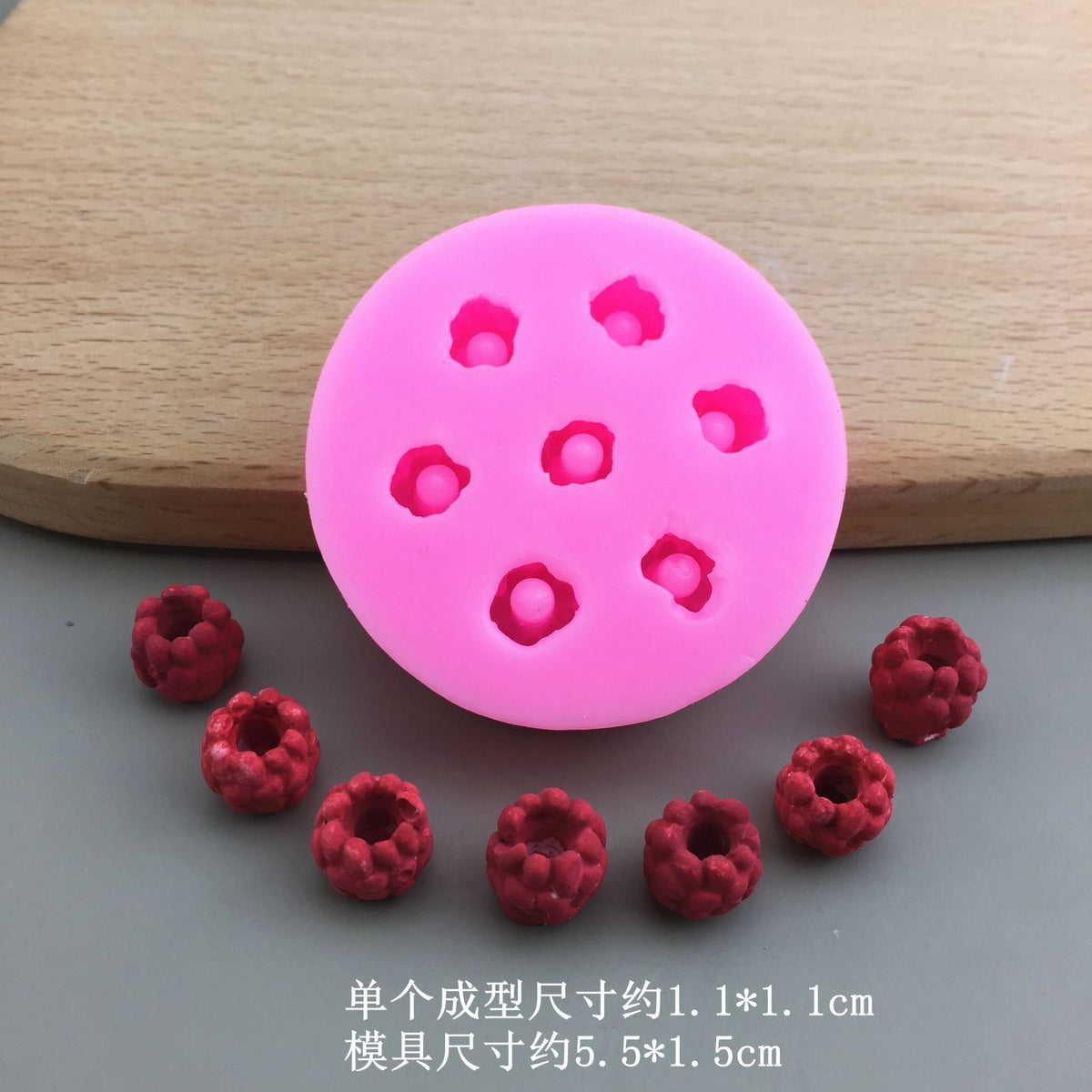 DIY Fruit Series Blueberry Raspberry Silicone Mold Chocolate Fondant Candy Gum Gypsum Decorative Tool - small size 7 Hole…