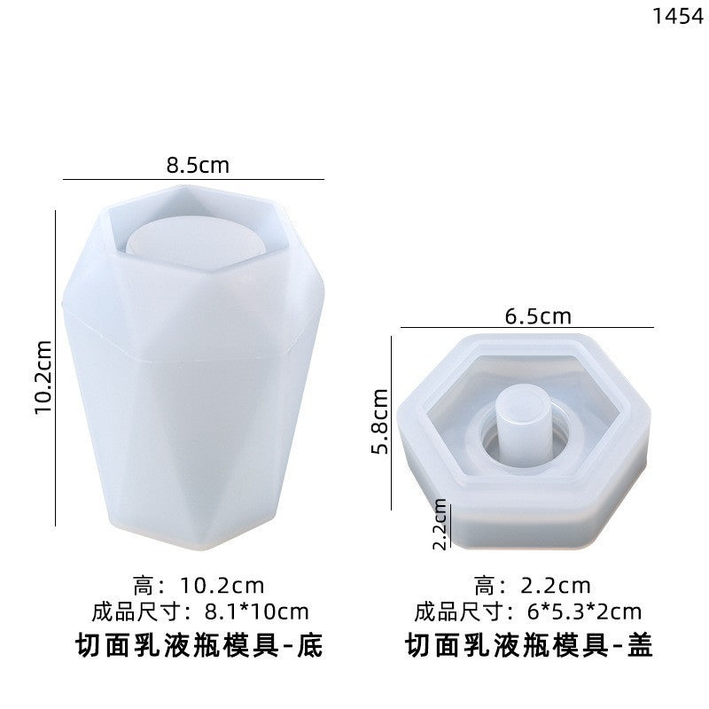Nordic Simple Ins Style Lotion Bottle Resin Silicone Mold Glue Drop Diy Rhombic Cylindrical Hand Sanitizer Bottle Ornaments…