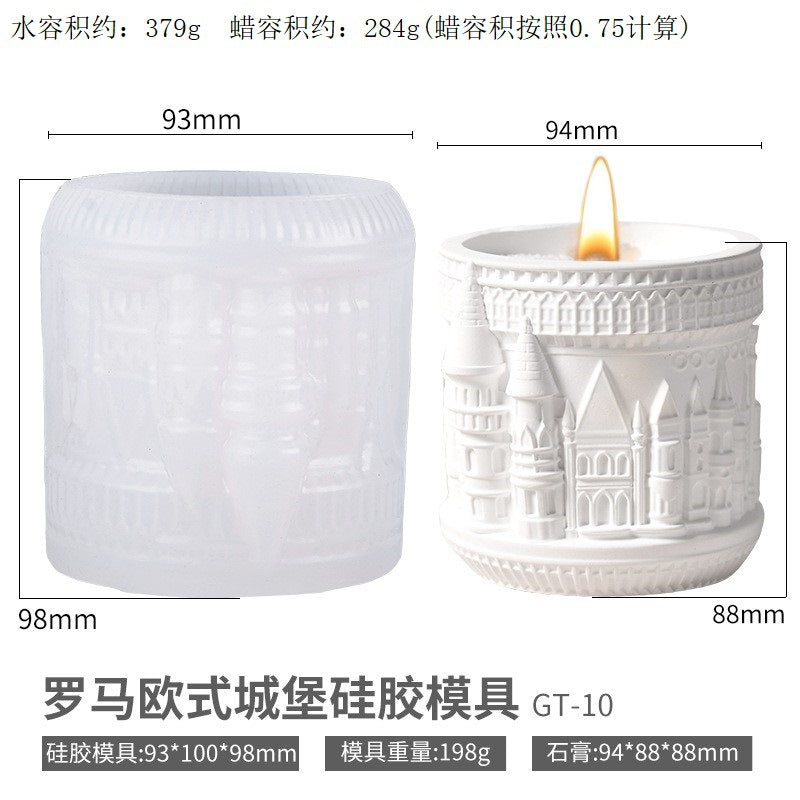 Printed Renaissance Series Cement Gypsum Cup Mold DIY Epoxy Resin Storage Cup Flower Pot Ornament Silicone Mold - Roman…