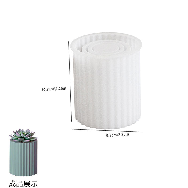Factory in stock large cut surface flowerpot silicone mold crystal drop glue diy striped diamond surface fleshy potted…