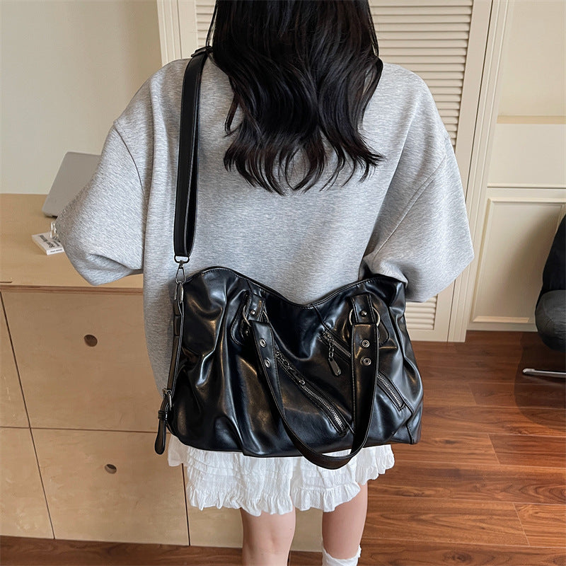 Large-Capacity Bag 2025 New Single Shoulder Crossbody Business Trip Luggage Bag Women's Casual Retro Versatile Satchel…