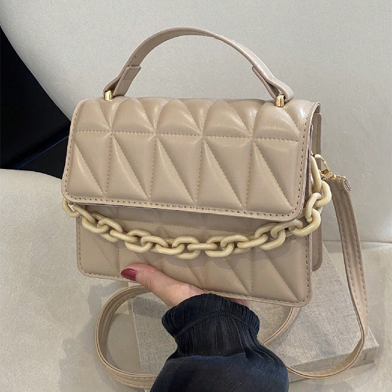 Casual Design Retro Handheld Small Square Bag Women's Bag 2024 Autumn and Winter New Chain Bag Single Shoulder Crossbody…