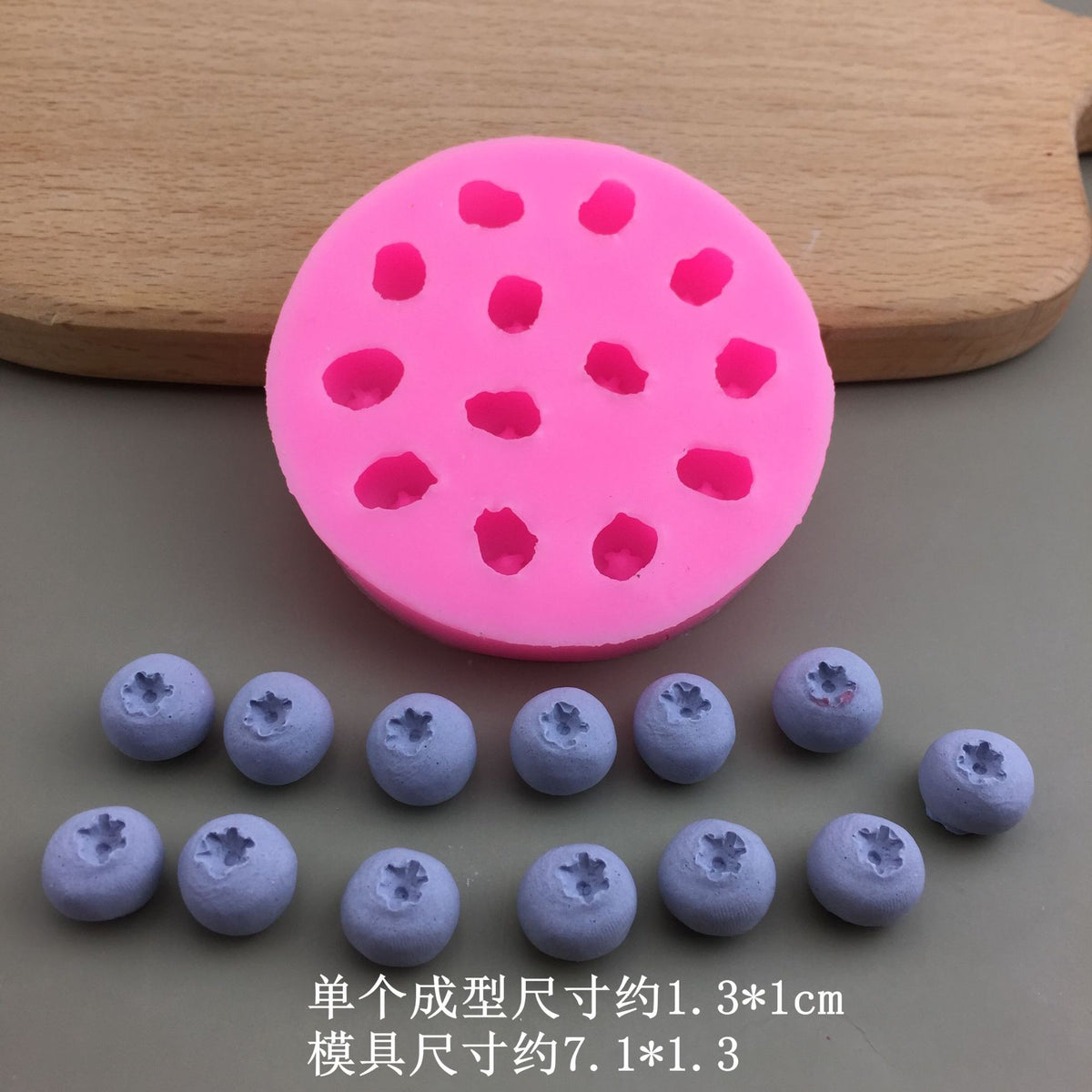 DIY Fruit Series Blueberry Raspberry Silicone Mold Chocolate Fondant Candy Gum Gypsum Decorative Tool - M 13-hole blueberry…