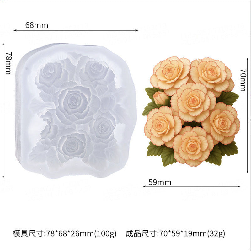 Multiple 3D peony flower silicone molds, mousse cake molds, cake decorating molds, pudding molds - 50-4139