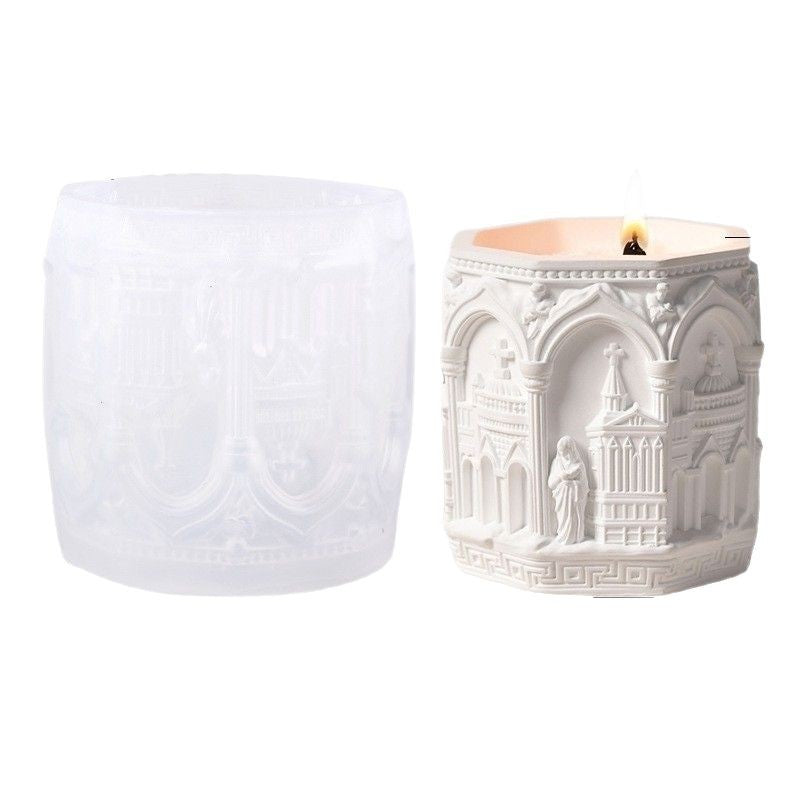 Printed Renaissance Series Cement Gypsum Cup Mold DIY Epoxy Resin Storage Cup Flower Pot Ornament Silicone Mold - image 5