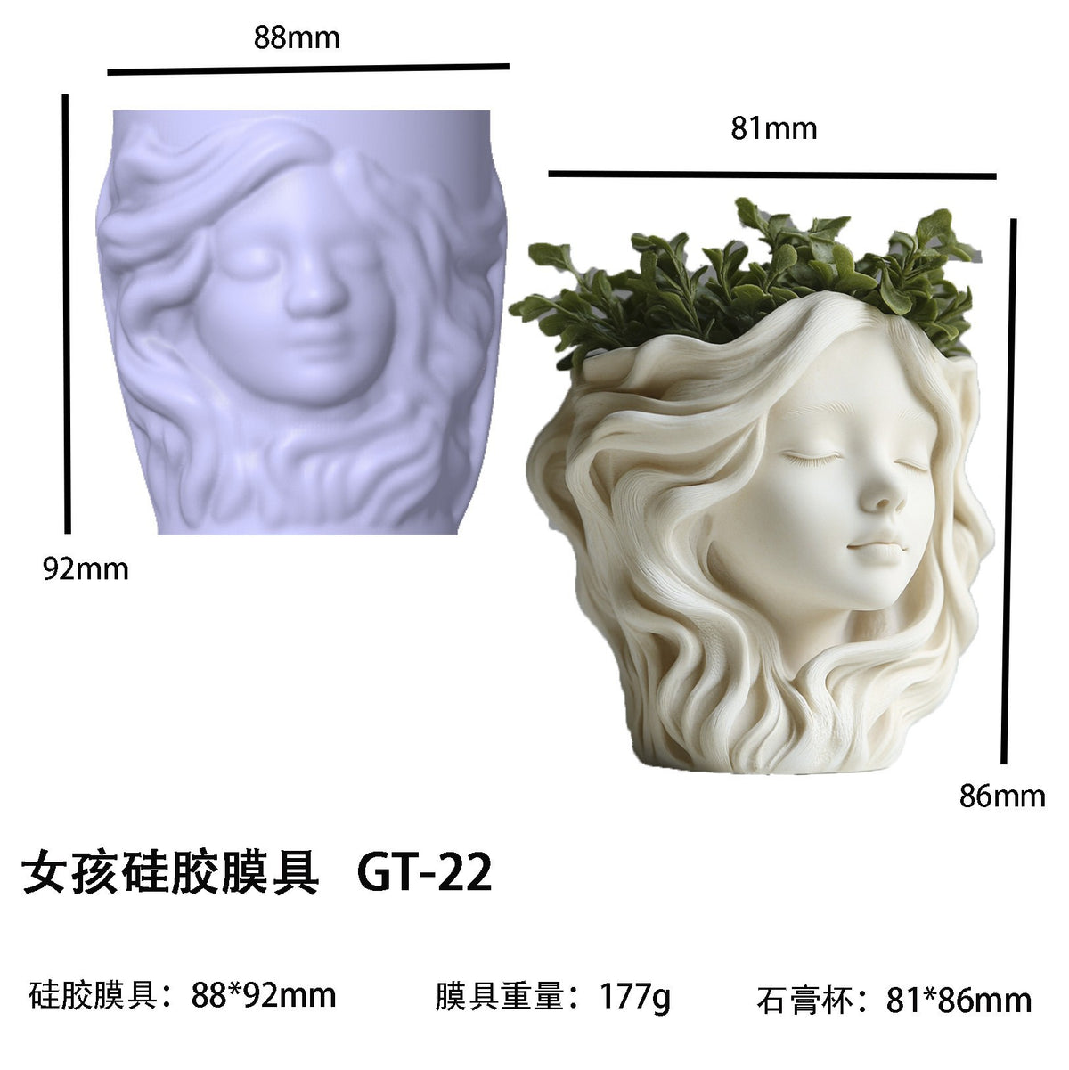 Printed Renaissance Series Cement Gypsum Cup Mold DIY Epoxy Resin Storage Cup Flower Pot Ornament Silicone Mold - Girls…