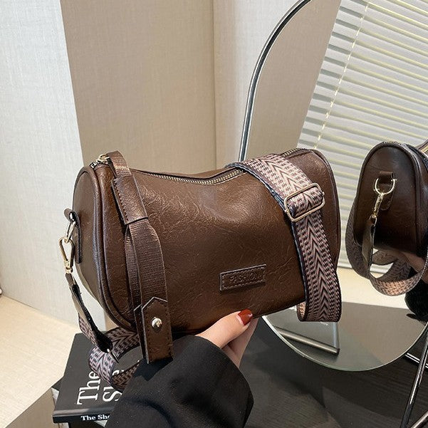 This Year's Popular Boston Bag Autumn and Winter Retro 2025 New Wideband Crossbody Bag Women's Versatile Small Bag Pillow…