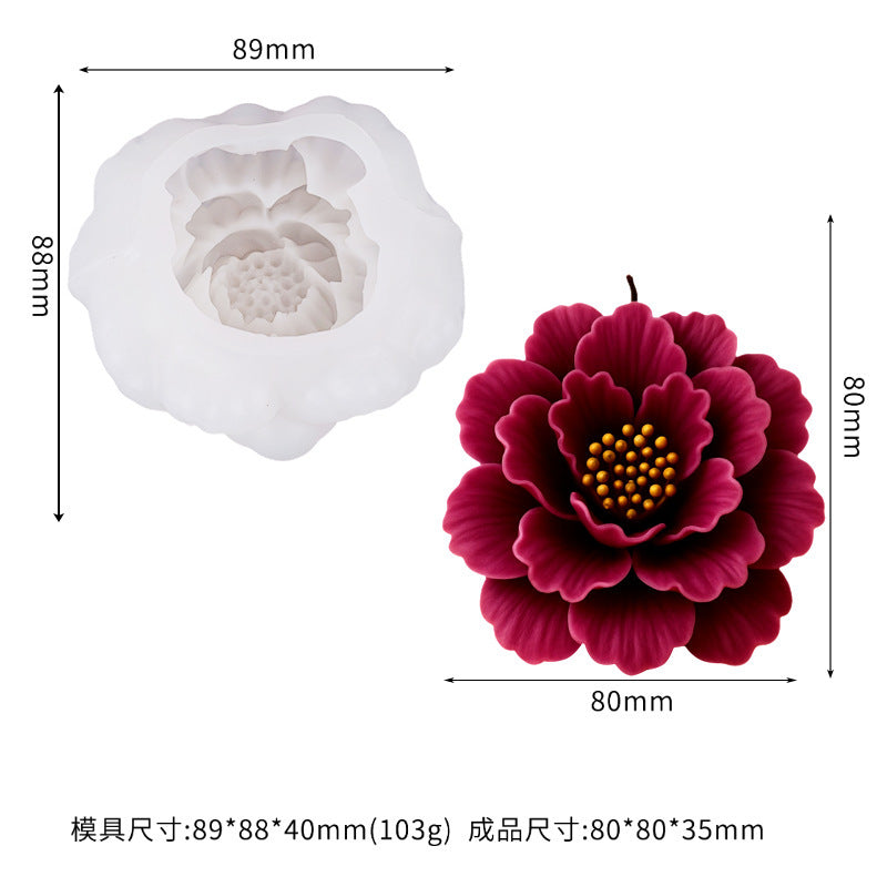 Multiple 3D peony flower silicone molds, mousse cake molds, cake decorating molds, pudding molds - JZB-0316
